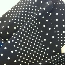 Black and White Polka Dot Silk Crepe Fabric 0.5m